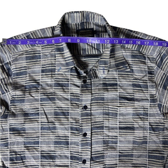 Pendleton Thomas Kay 100% Wool Button Down Shirt Men’s Large Stripe Long Sleeve - Picture 11 of 13